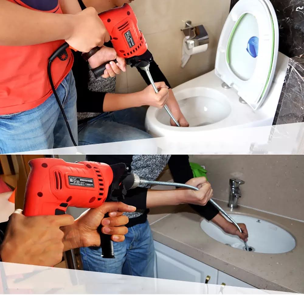Dây thông tắc cống dùng máy khoan dài 3m