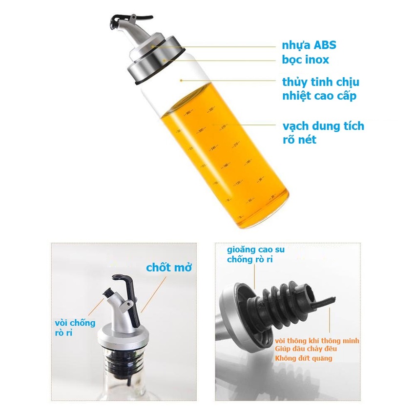 Chai Đựng Gia Vị Có Vòi 180ML - Chai Đựng Nước Chấm – Bình Đựng Dầu Ăn - Lọ Đựng Dầu Ăn - Chai Dầu Ăn Có Vòi