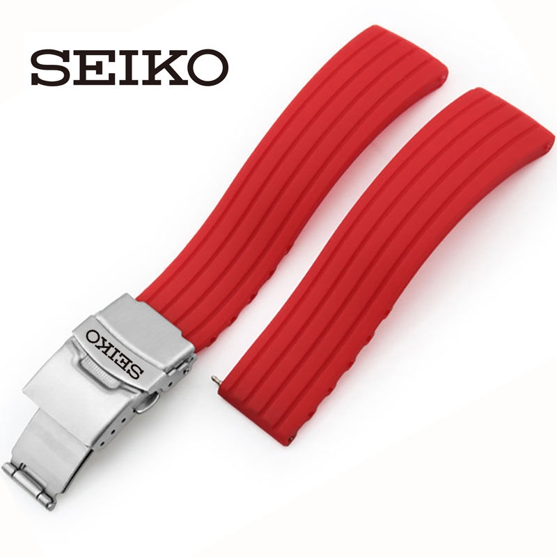 Dây đeo đồng hồ SEIKO Seiko Dây silicon Dây đeo Seiko Water Ghost số 5 Dây đeo đồng hồ nam nữ Abalone đóng hộp 20 22mm