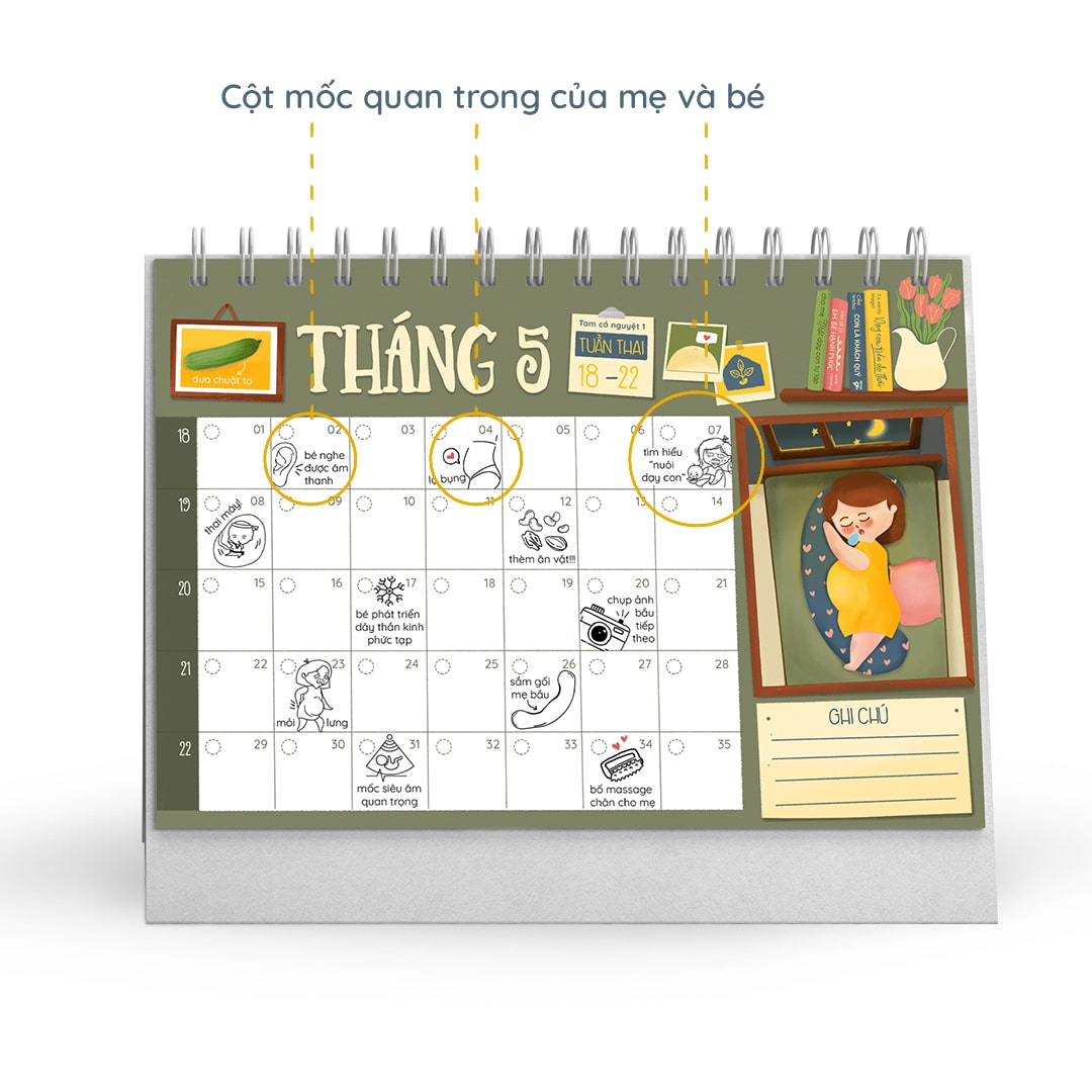 Lịch Để Bàn Thiết Kế Đặc Biệt Dành Riêng Cho Mẹ Bầu