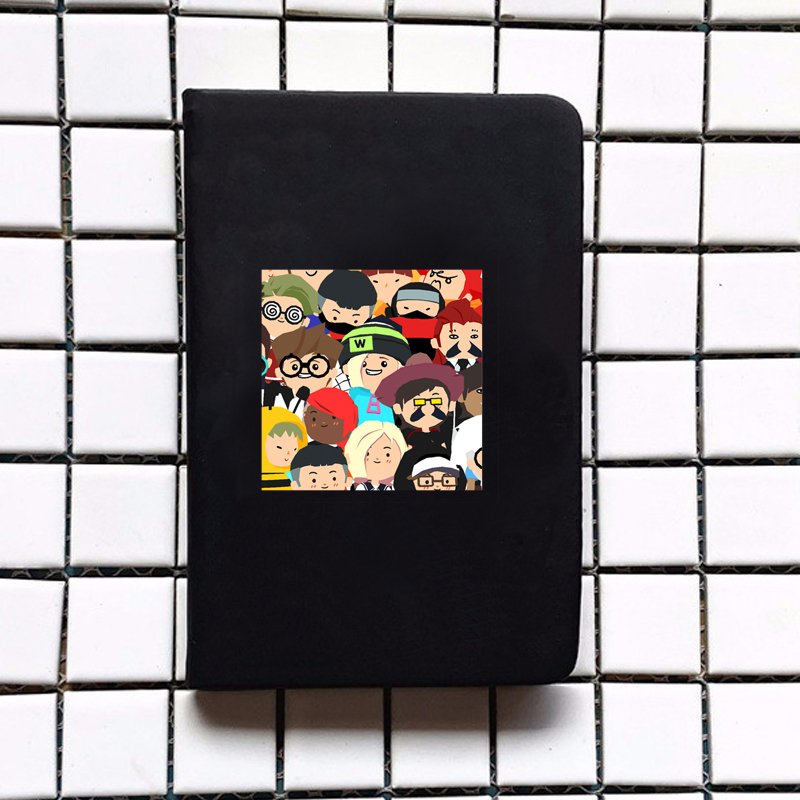 Sổ bìa da A6 in hình PLAY TOGETHER game anime chibi sổ tay xinh xắn