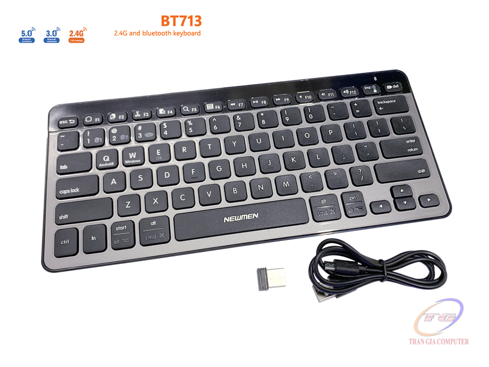Bàn phím không dây (Dual Mode 2.4Ghz/Bluetooth 5.0) Newmen BT713