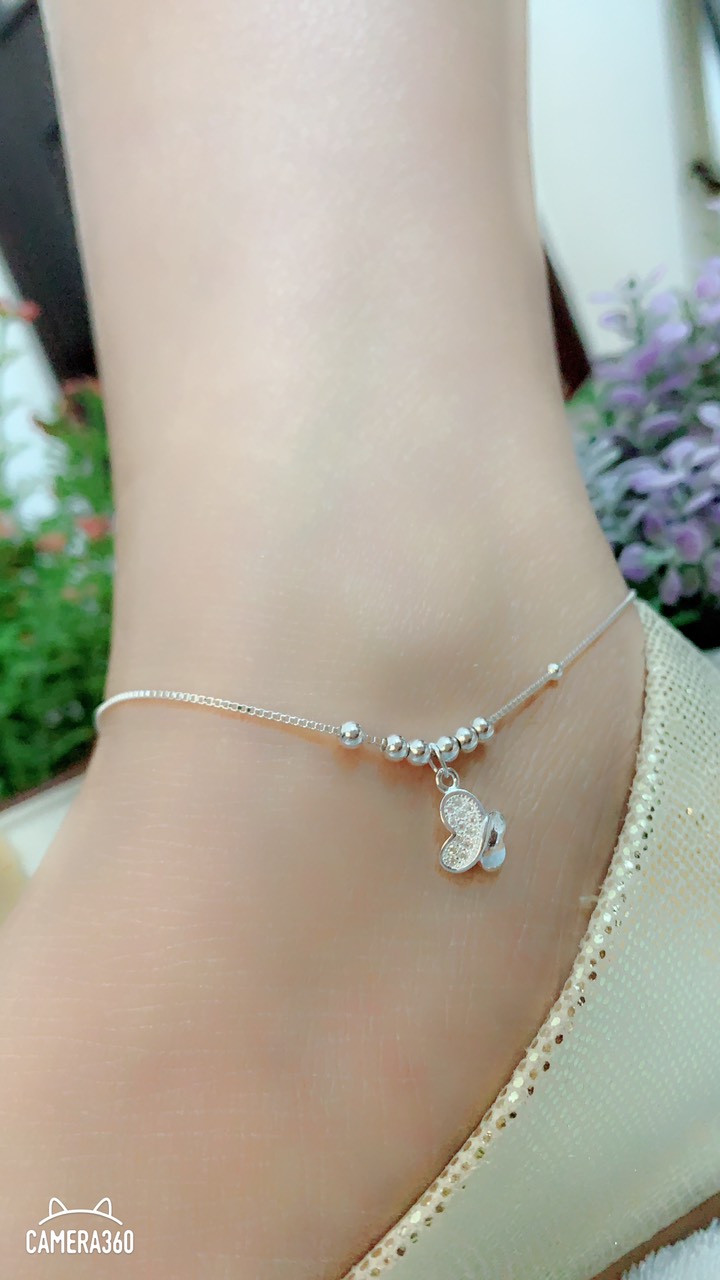 Lắc chân bạc nữ S925 Bạc Xinh - Bướm xinh RYBJ50066