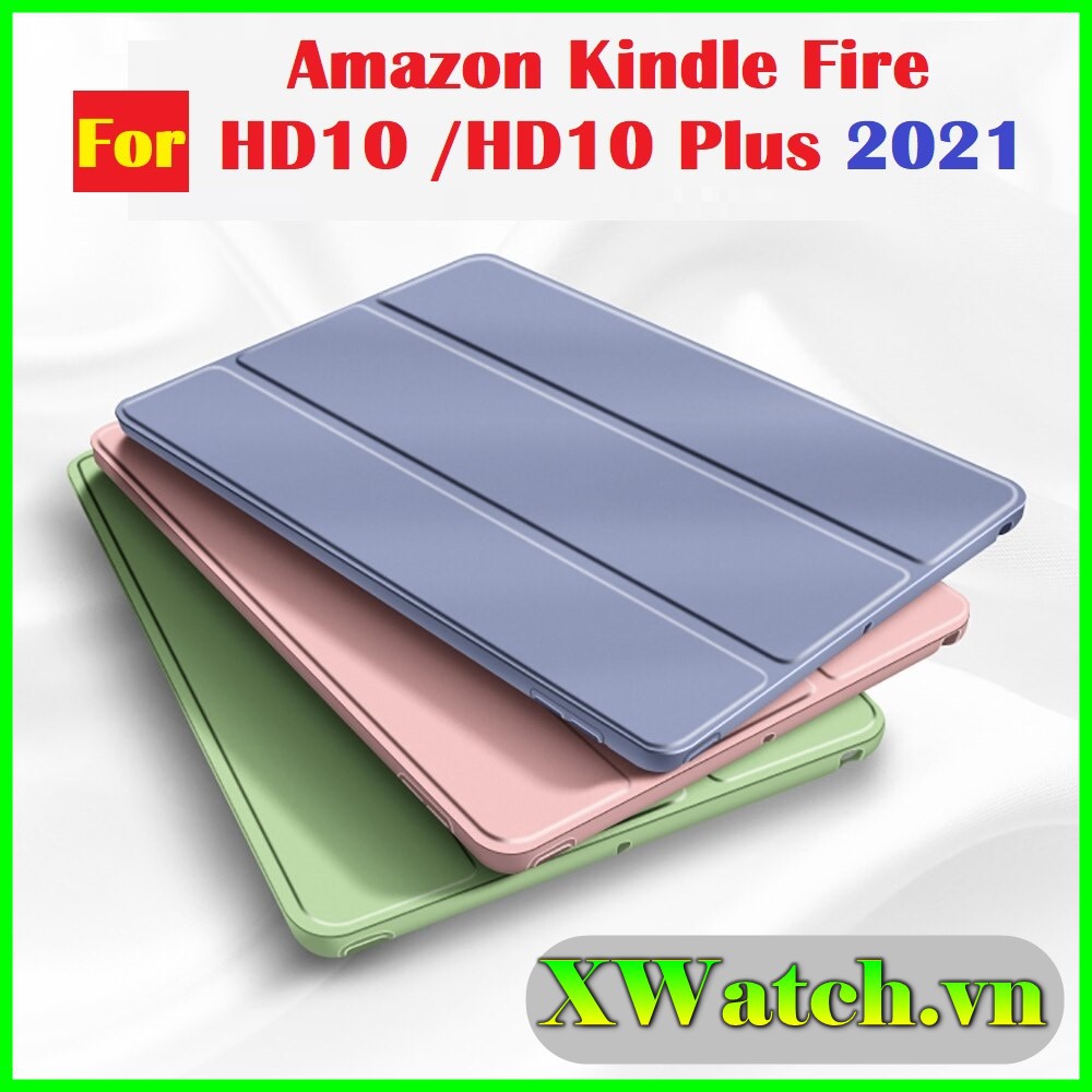 Bao da amazon kindle fire hd 10 / hd 10 plus 2021 nắp nam châm từ tính