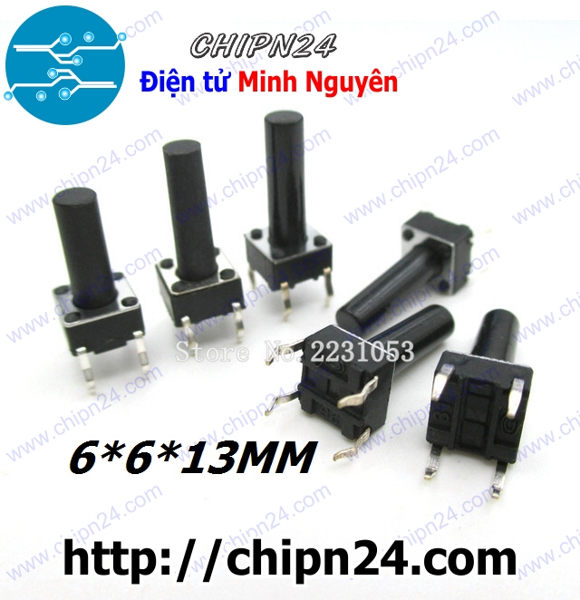 [10 cái] (KG1) Nút nhấn 4 chân 6x6x13mm DIP