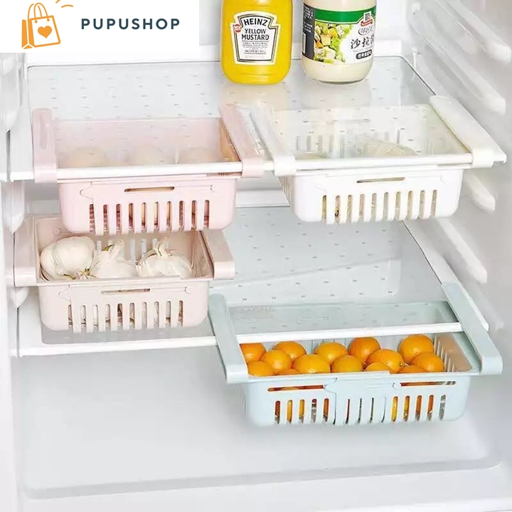 Pupushop Combo 3 Khay Kệ Giá Treo Gắn Tủ Lạnh Bàn Làm Việc Sắp Xếp Vật Dụng Có Thể Kéo Dài Mở Rộng Chất Liệu Nhựa PP