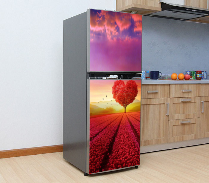 [HCM]Decal dán tủ lạnh hình Tim cây
