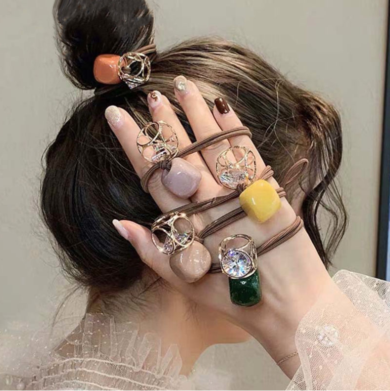 Dây buộc tóc đính đá kim cương giả
