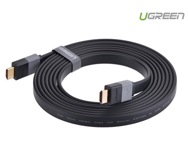 Cáp HDMI dẹt dài 1M Ugreen 30108 hỗ trợ 3D, 4K