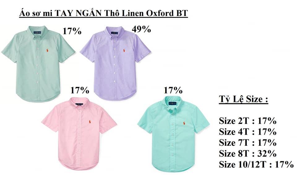 Áo Sơ mi cộc tay Thô Linen  cho bé trai( VNXK)