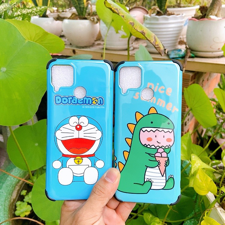 [HCM]ỐP IDM HÌNH KHỦNG LONG VÀ DORAEMON REALME C12/ C15 SIÊU HOT
