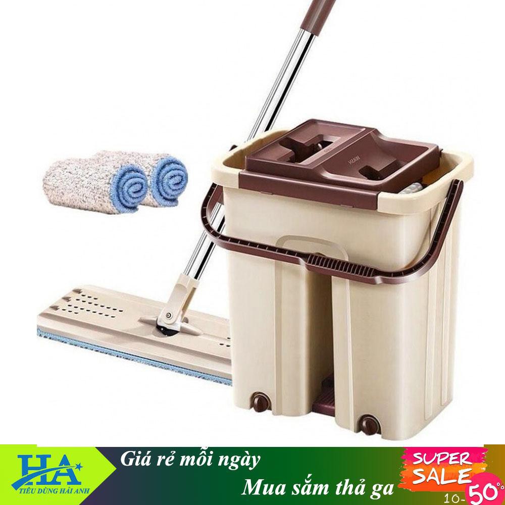 [HCM]Bộ cây lau nha thông minh - COMBO lau nhà tự vắt thông minh - Bộ lau nhà 360 độ - 2 ngăn tự vắt tiện dụng lau sạch - Cây lau nhà đa năng - Mua thùng lau nhà thông minh.