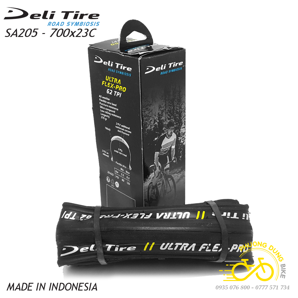 Lốp gấp xe đạp deli tire ultra flex-pro sa205 700x23c / 700x25c - 1 chiếc