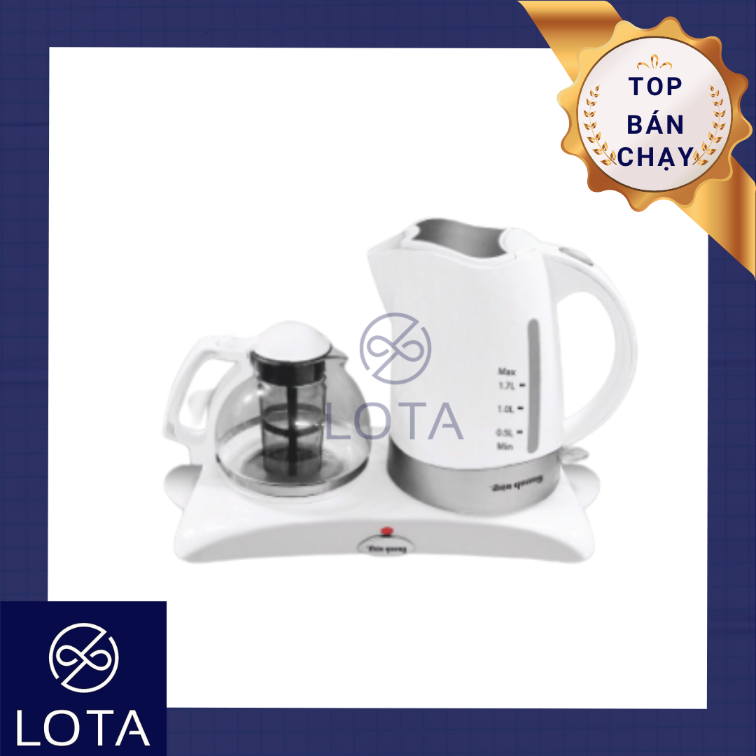 BỘ ẤM ĐUN SIÊU TỐC ĐIỆN QUANG LOẠI TỐT EKT05, máy nấu nước sôi siêu nhanh cực chất, thân nhựa thủy tinh có bàn hâm nóng, pha trà cà phê café nấu mì, 2 bình giữ nhiệt tiện lợi đa năng, hàng tốt chính hãng cao cấp giá rẻ