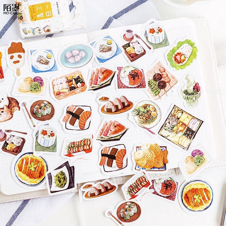 Hộp 46 Sticker Dán Món Ăn Nhật Bản