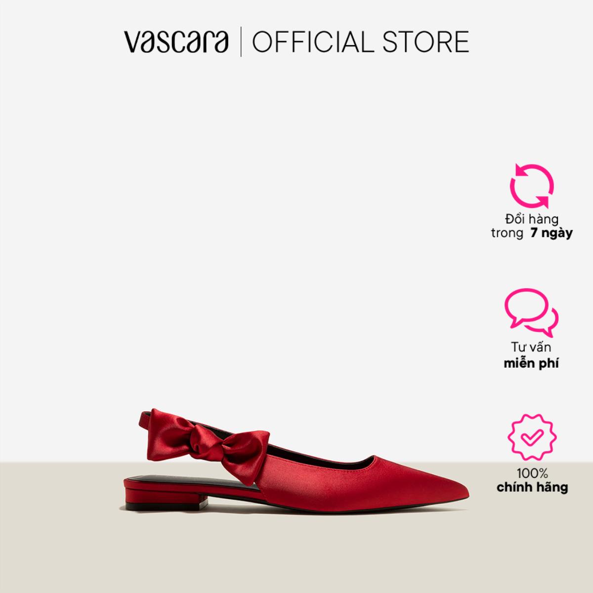 Vascara Giày Slingback Satin Nhấn Quai Nơ - BMN 0575
