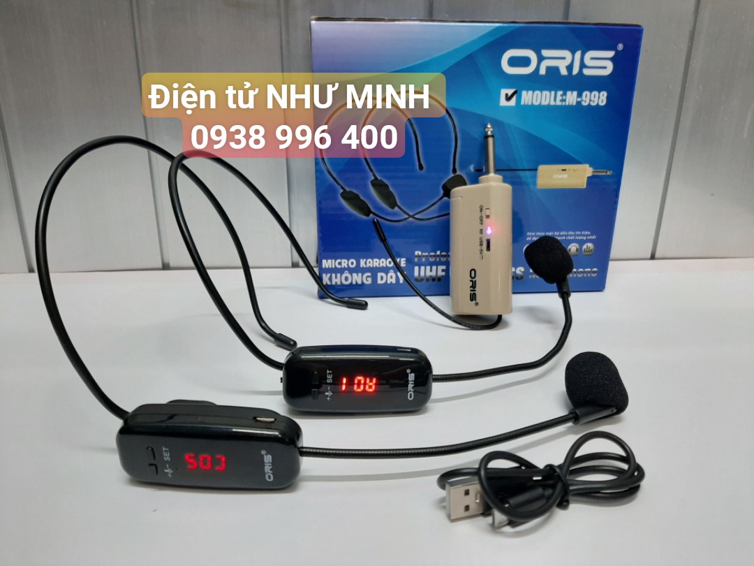 [HCM]Micro đeo tai không dây 2 người UHF ORIS 998