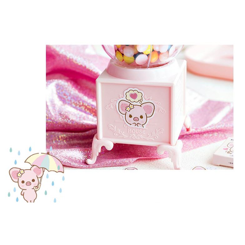 Bộ 46 Sticker Hàn Quốc hình lợn xinh dán trang trí E32