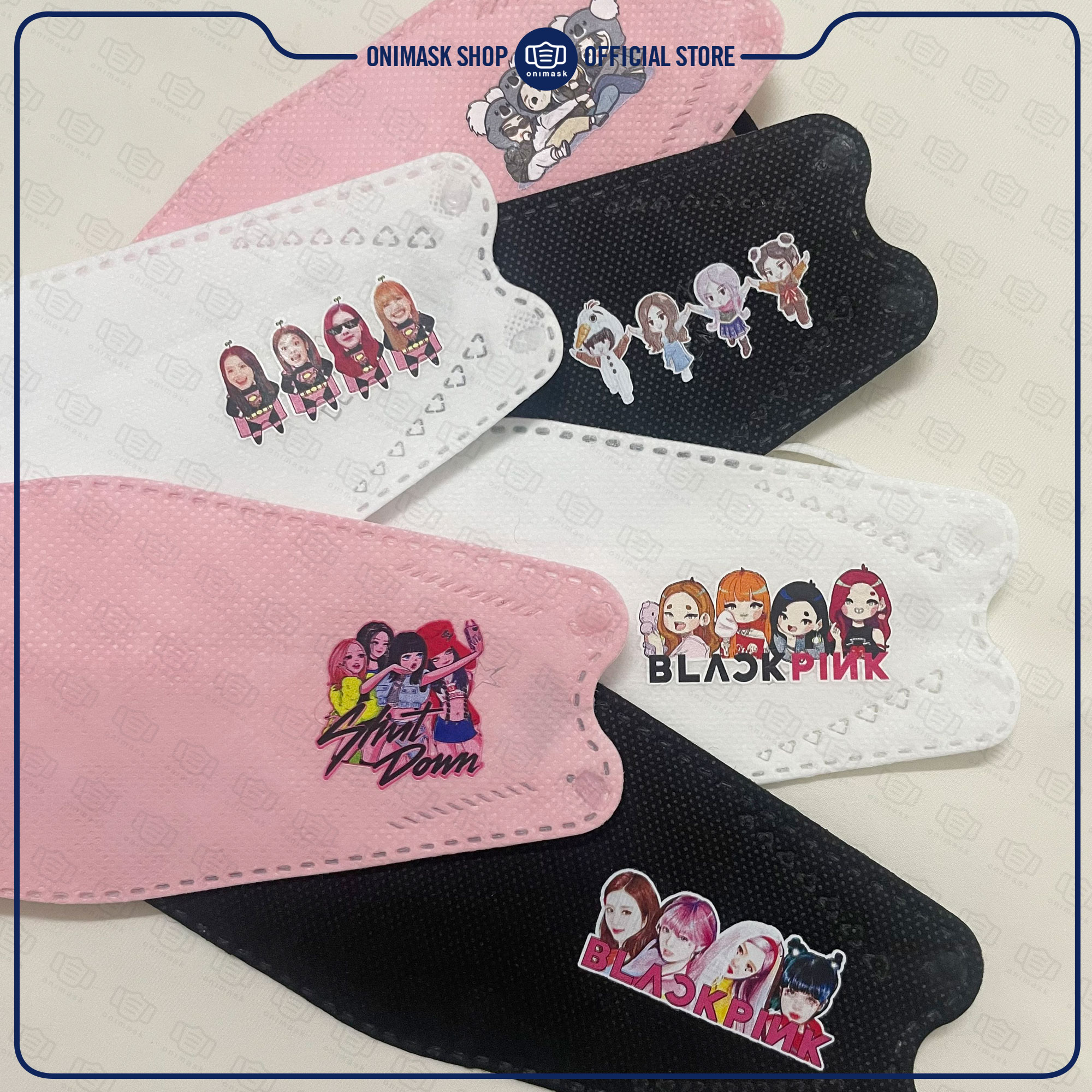 Khẩu trang idol Kpop BLACKPINK hình Chibi dễ thương (50 cái)