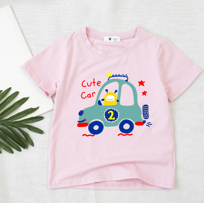 [HCM]áo thun cao cấp bé trai gái| cute car | size 6-45kg | mịn mát co dẫn 4 chiều