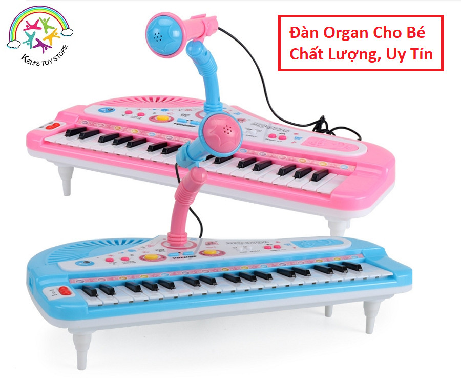 Đàn organ điện tử có micro kèm sạc pin cho bé, đàn piano 37 phím cao cấp cho bé