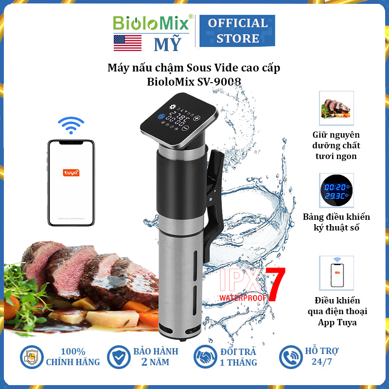 Machine slow sous vide biolomix sv-9008 LED screen, control connection via app phone-power 1300W-imports