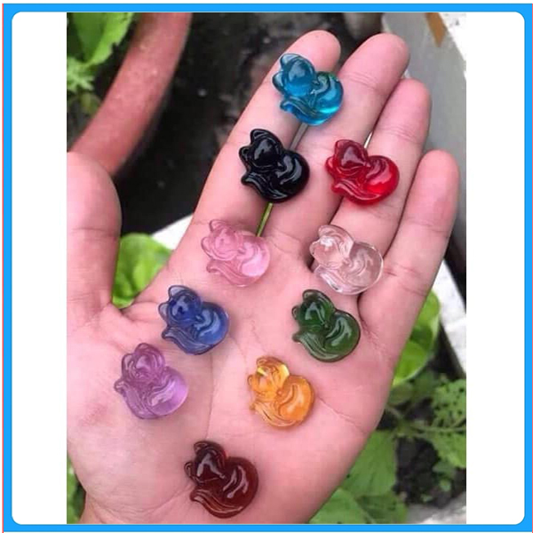 Dây chuyền hồ ly thạch anh 3 đuôi ( nhiều màu)