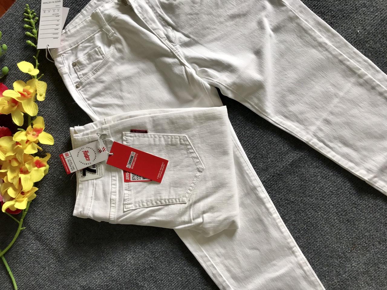 [HCM]QUẦN JEAN TRẮNG NAM  VẢI DÀY ĐẸP CO GIÃN HÀNG ĐẸP CHẤT MÁT