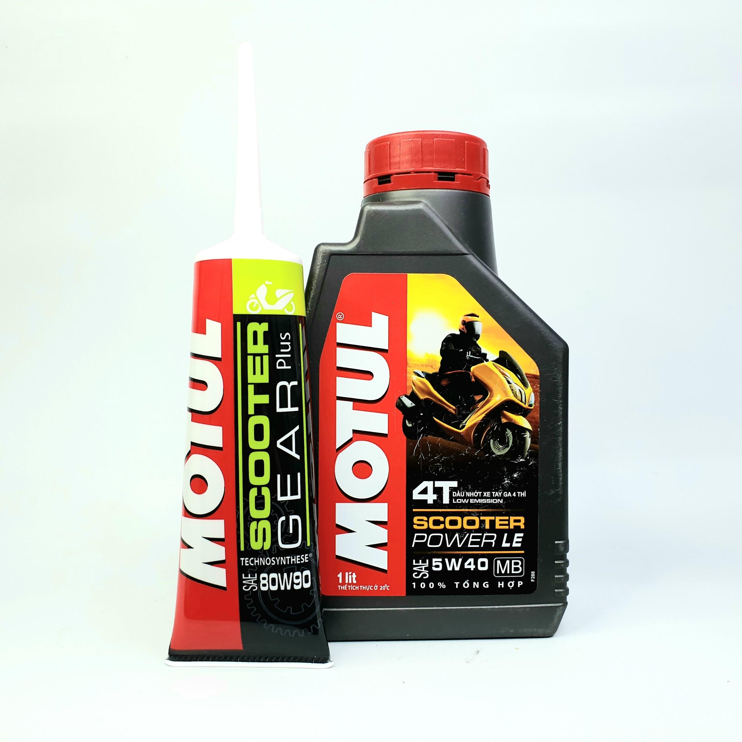 [HCM][COMBO HOT HOT] MOTUL 4T SCOOTER POWER LE 5W40 1L CAO CẤP+ Nhớt hộp số MOTUL80W90 120ML