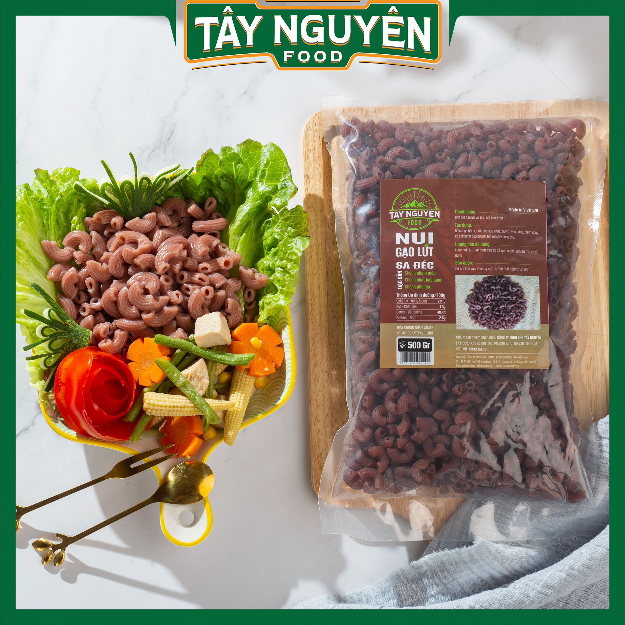 Nui ống gạo lứt, nui hữu cơ eat clean