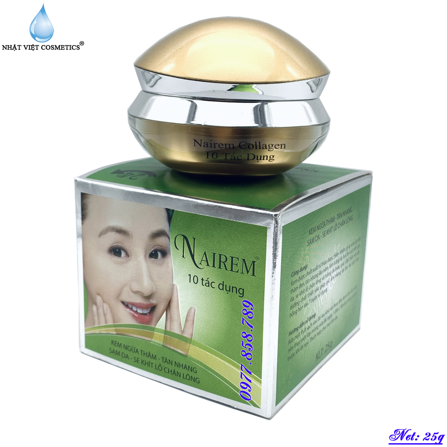 NAIREM COLLAGEN 10 tác dụng - Kem xóa thâm, tàn nhang, sạm da, se khít lỗ chân lông (25g)