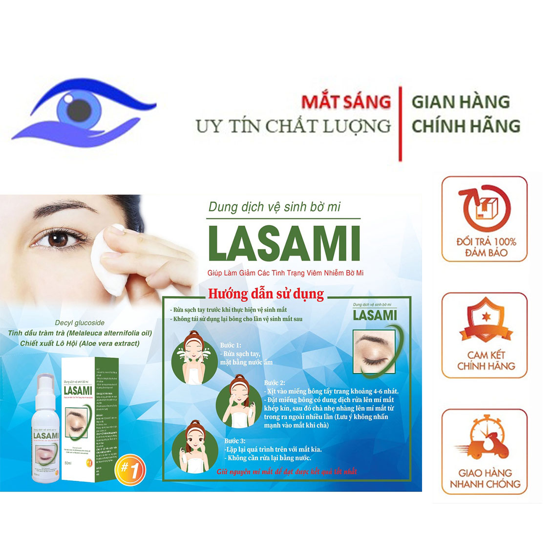 Dung dịch vệ sinh bờ mi LASAMI