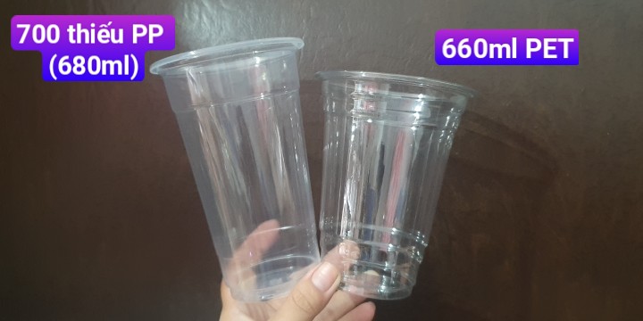 [HCM]Lốc 50 ly 700ml, LY TRÀ SỮA nhựa DÀY ĐẸP. 50 Plastic cups 700ml