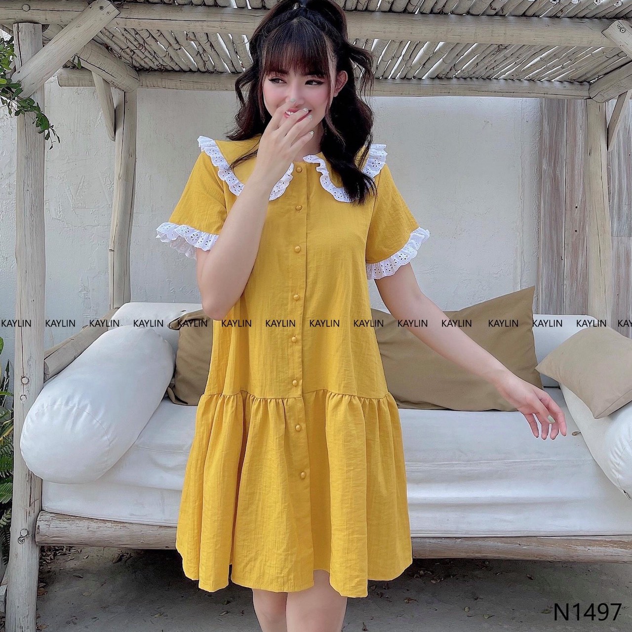 [HCM]Đầm kate bánh bèo dễ thương