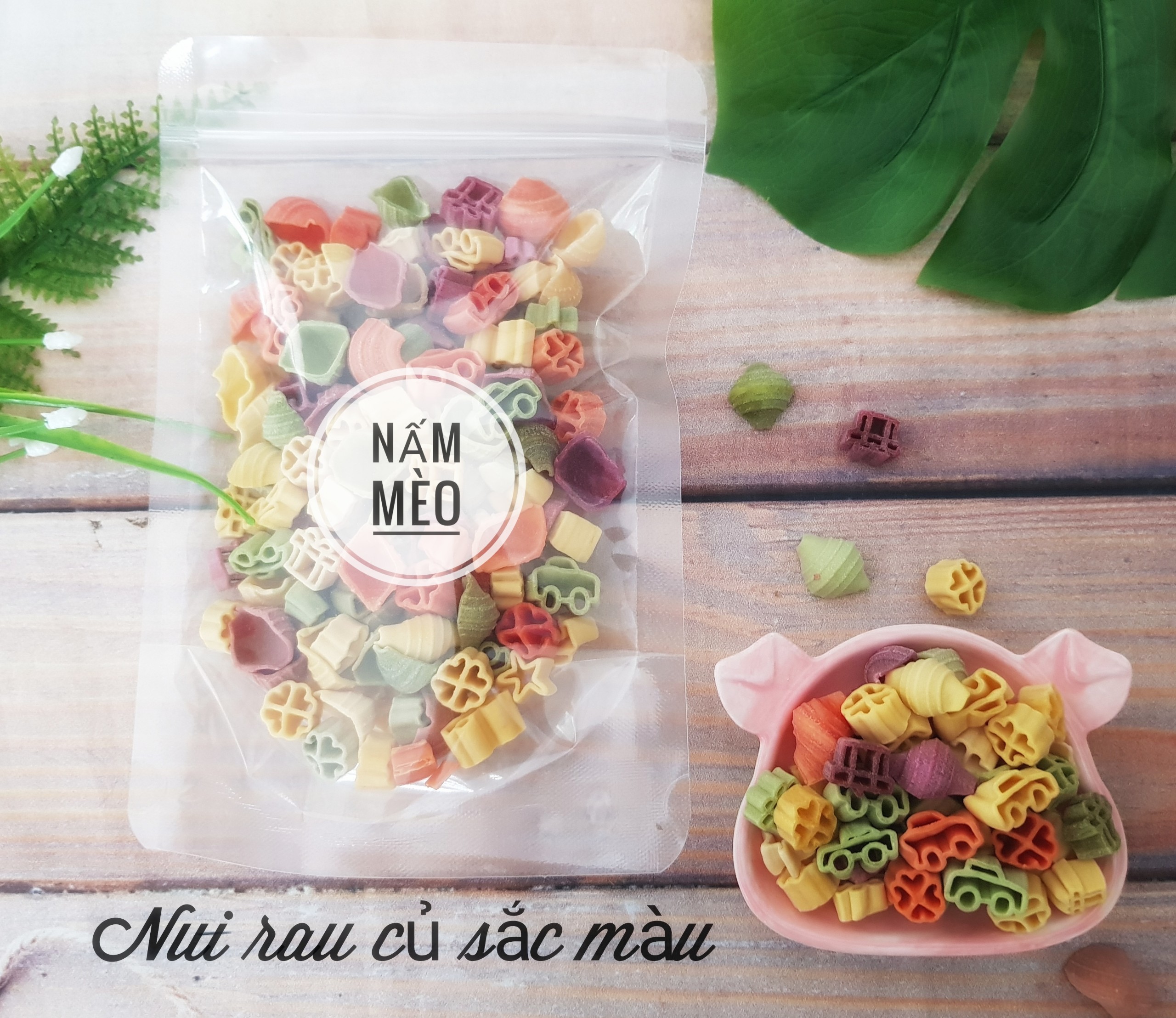 Nui rau củ mix đủ vị/đủ màu - Túi 100gr