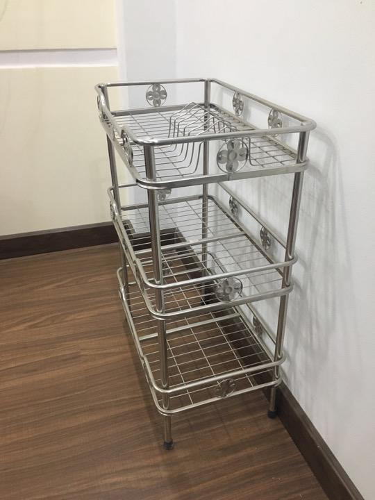 [HCM]KỆ INOX ĐỰNG CHÉN ĐĨA 3 TẦNG