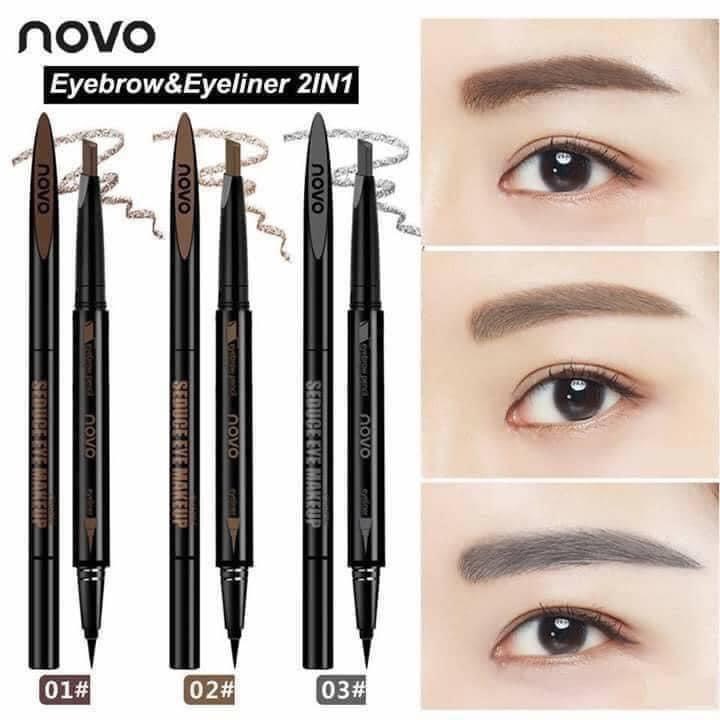 Chì kẻ mày 2 in 1 NoVo Makeup Seduce