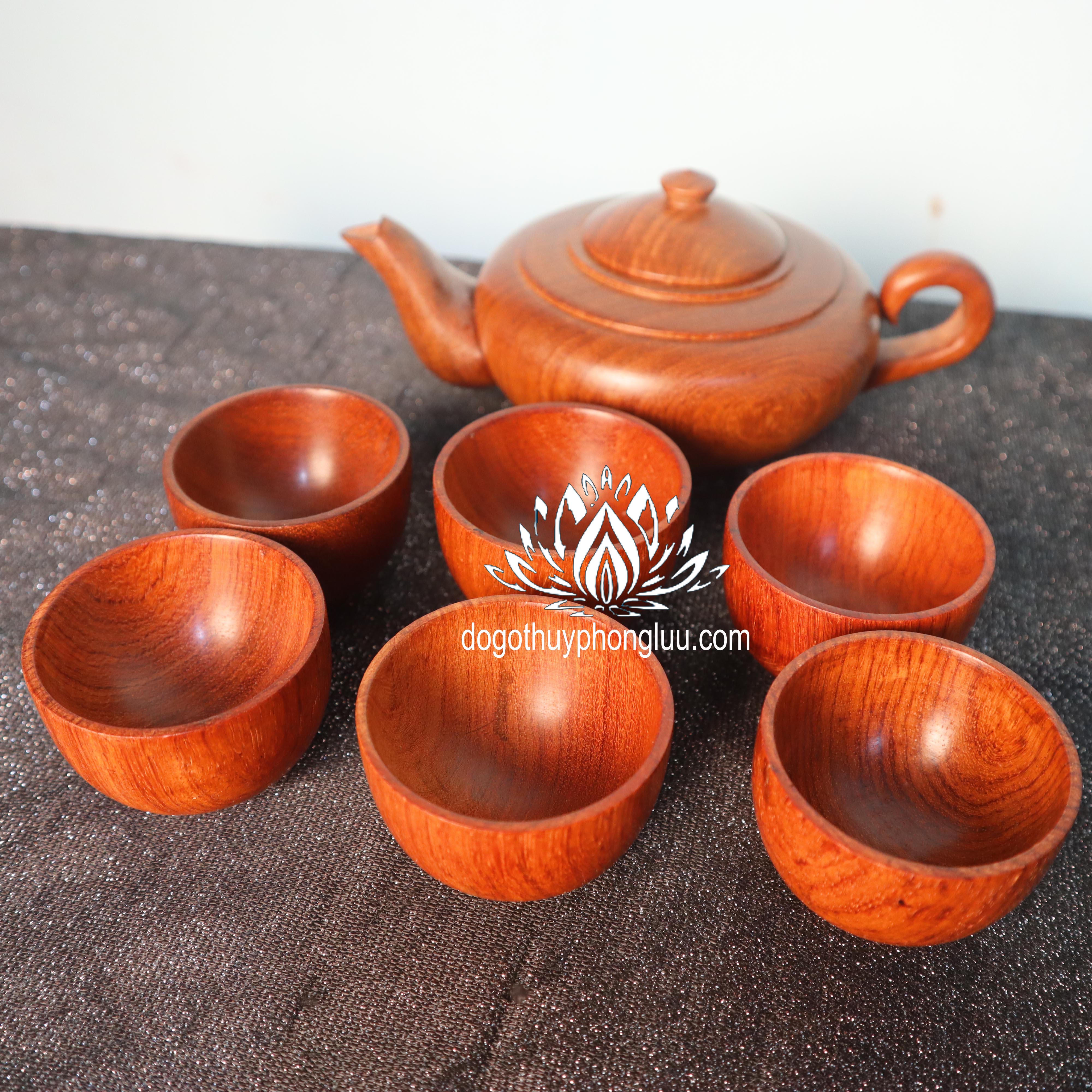 Combo khay trà ấm chén trà gỗ hương