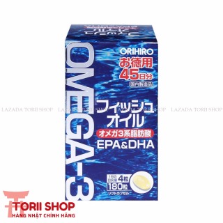 Dầu cá Omega 3 Orihiro 180 viên Nhật Bản Viên uống bổ mắt, hỗ trợ đẹp da thumbnail