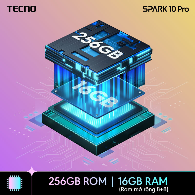 Điện thoại Tecno SPARK 10 Pro 8GB/128GB - Helio G88 | 5000 mAh | Sạc nhanh 18W | Cảm ứng vân tay