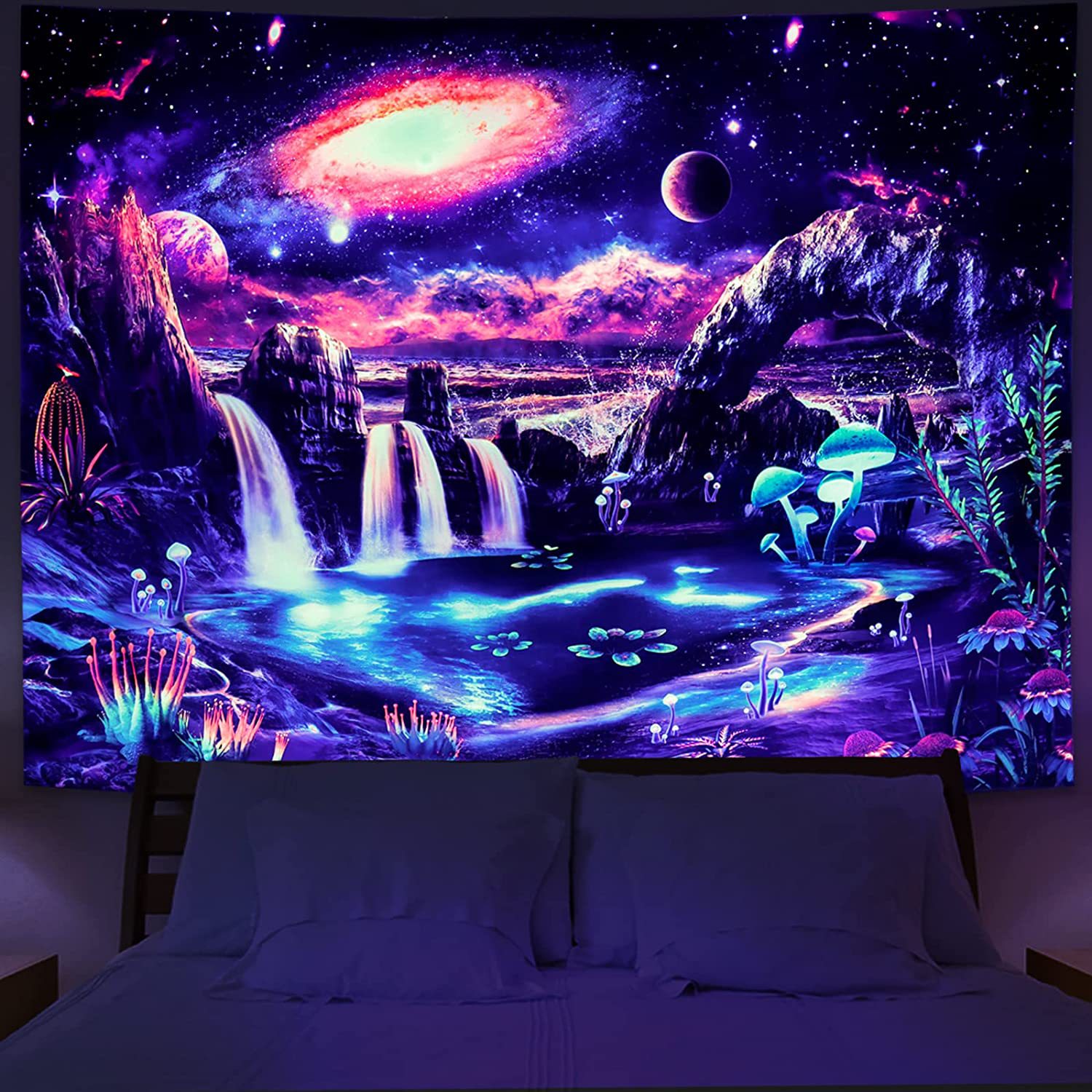 Fluorescent Tapestry UV Home Room Tapestry Live Background Cloth