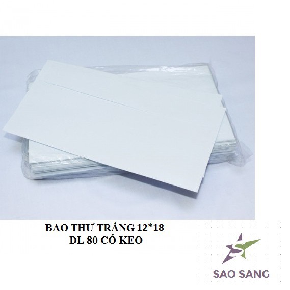 Bao thư trắng có keo 12*18 (xấp 100 cái)