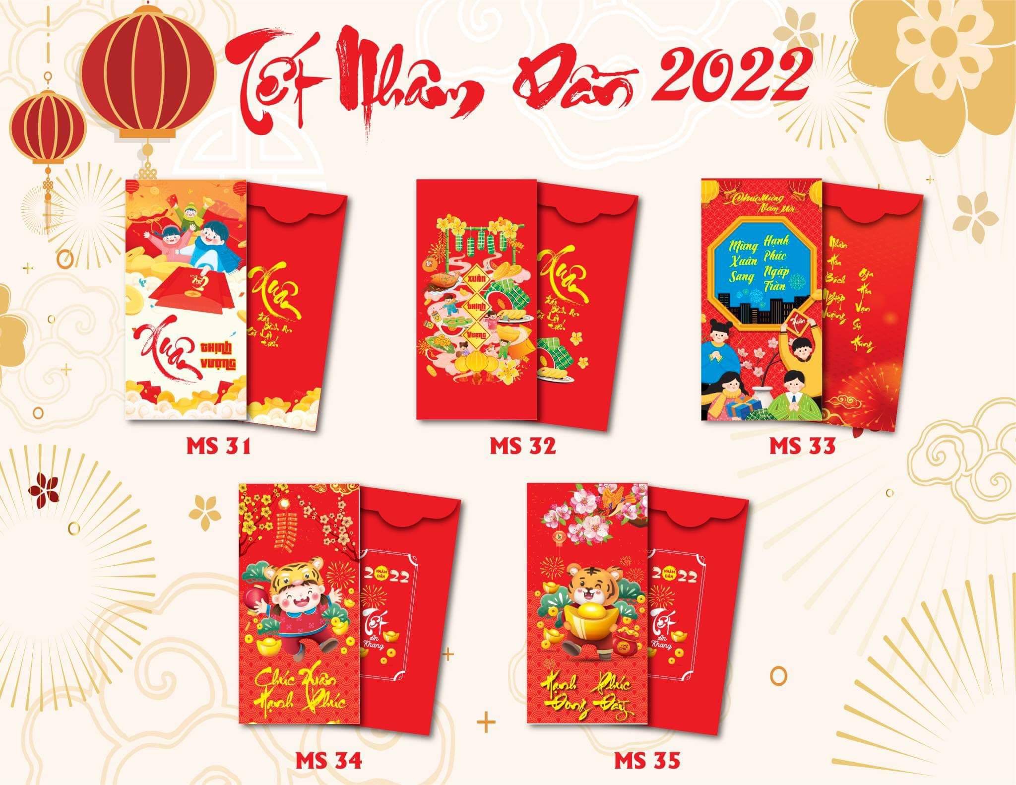 Combo 50 chiếc lì xì mẫu mã mới nhất năm 2023