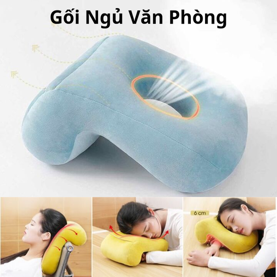 Gối ngủ văn phòng đa năng phù hợp mọi tư thế ngủ, cho bạn giấc ngủ ngắn thoải mái, không xẹp, không lún