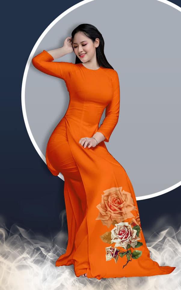 [HCM]ÁO DÀI TRUYỀN THỐNG IN HỒNG NỮ HOÀNG CAO CẤP - KHÔNG KÈM QUẦN