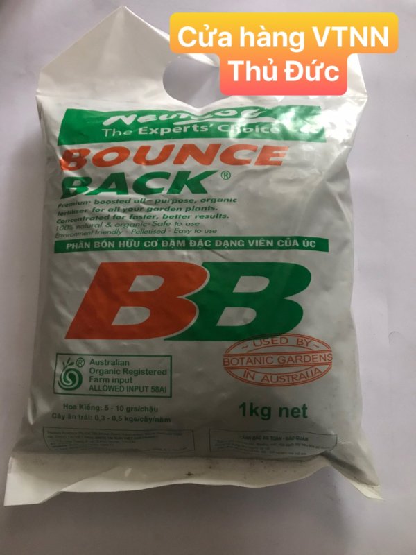 Phân hữu cơ Úc dạng viên Bounce Back 1kg