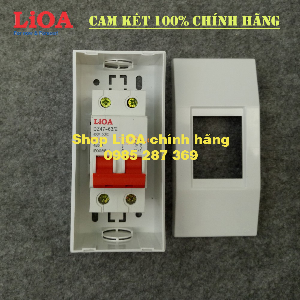 Combo cầu dao tự động (APTOMAT) LiOA loại 2 cực - Lắp nổi