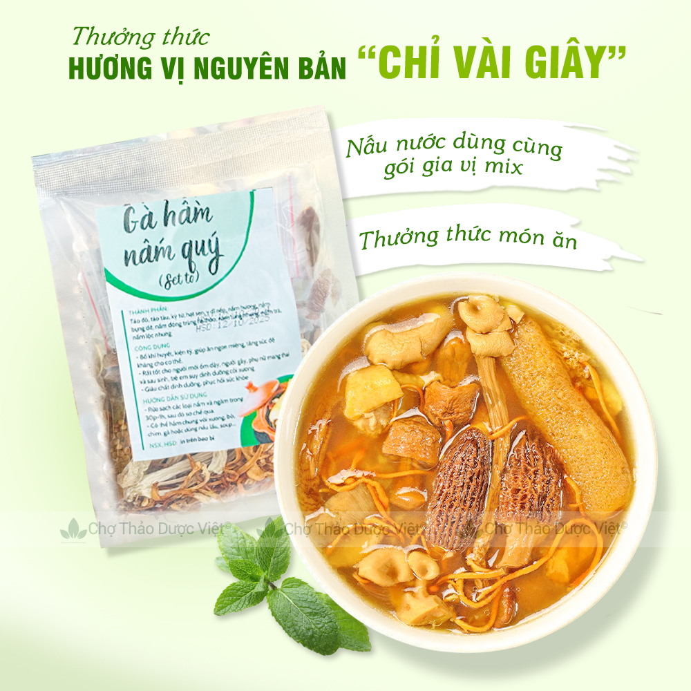 Set gà hầm nấm quý to (Súp gà nấm, lẩu nấm thơm ngon bổ dưỡng) - Chợ Thảo Dược Việt