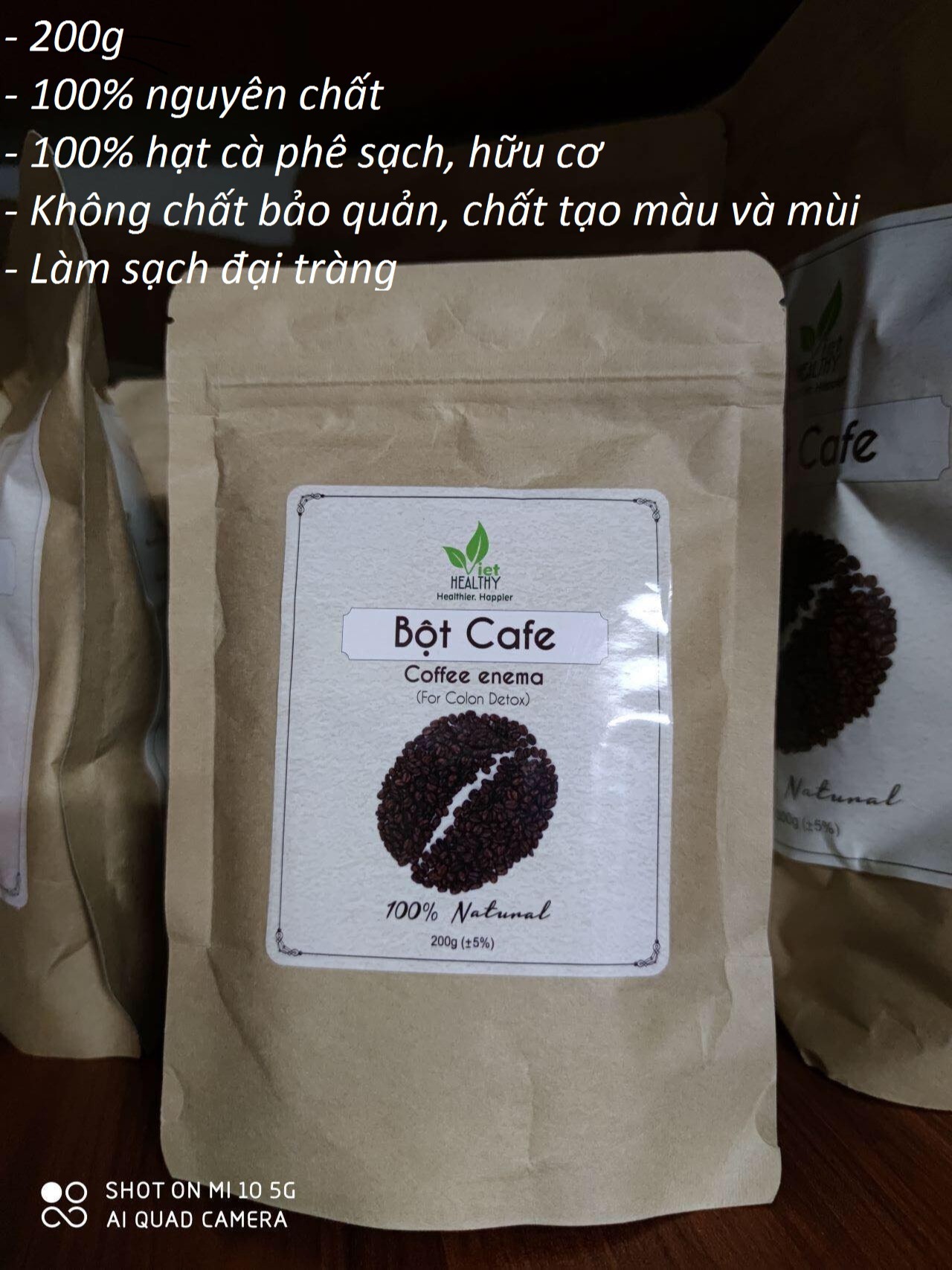 Bột cà phê enema 200g Viet Healthy nguyên chất