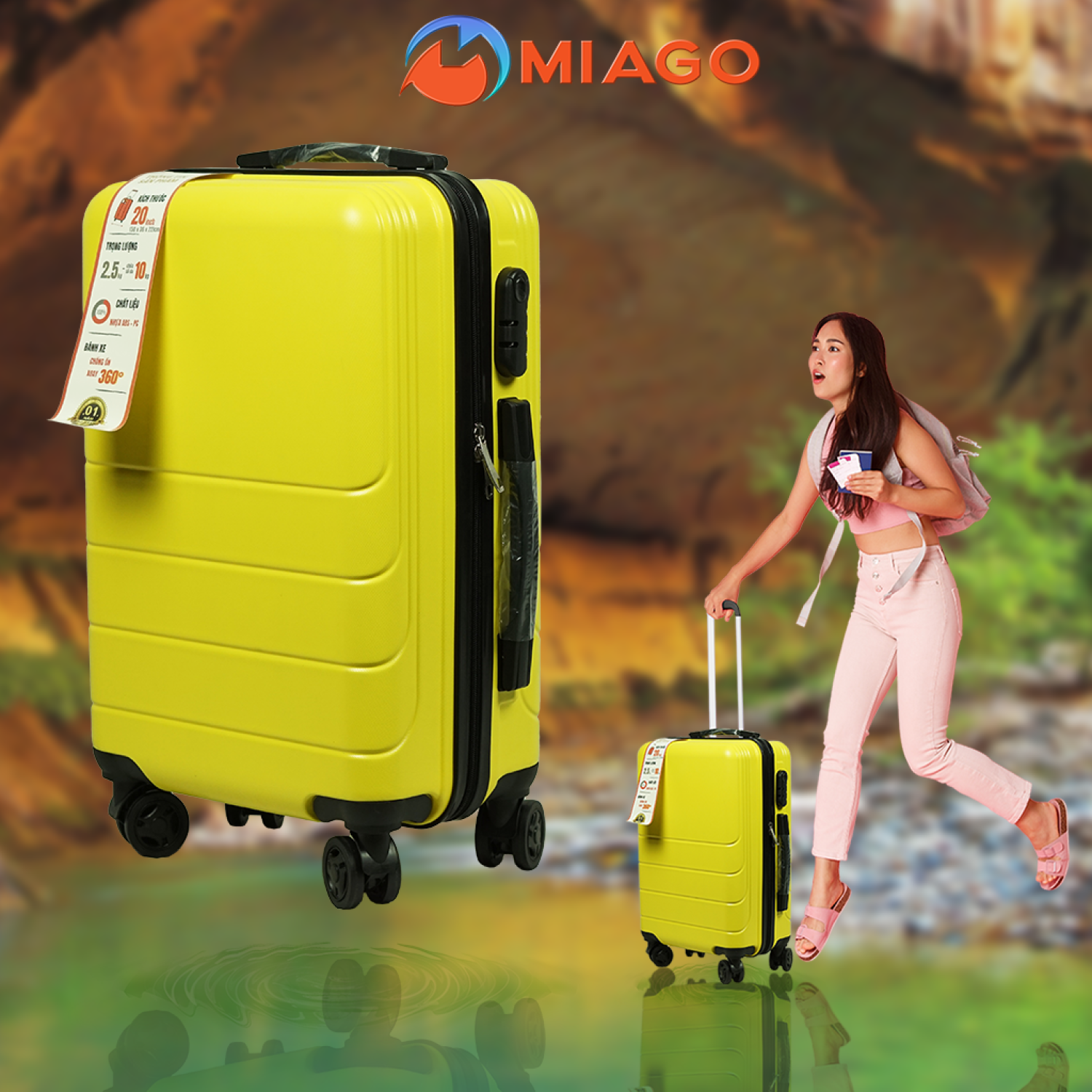 Vali kéo du lịch 203 MIAGO Vali kéo nhựa bền đẹp và thời thượng Hot trend